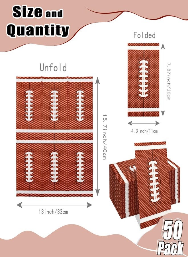 HEIPINIUYE 50 Pieces Football Paper Napkins 3-ply Bathroom Napkins Guest Disposable Hand Towels Dinner Napkins for Football Party Birthday Baby Shower Paper Guest Towels - Image 2